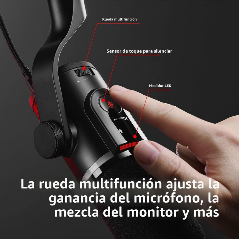 HYPERX FLIPCAST MICROFONO STREAMING XLR/USB DINAMICO PARA PC, MACOS, PLAYSTATION, NINTENDO SWITCH, - 5