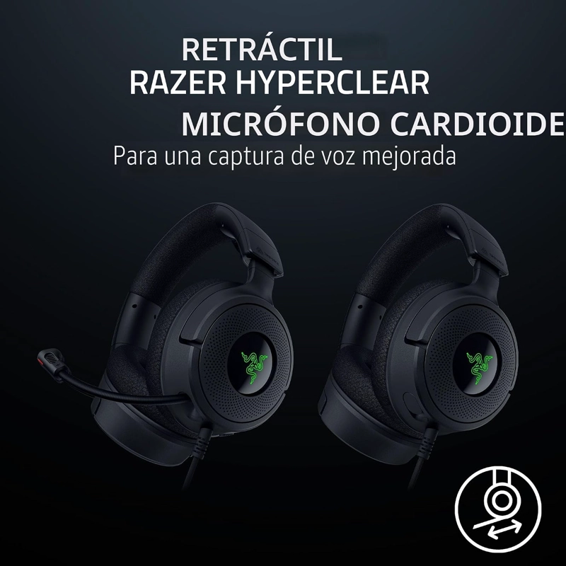 RAZER KRAKEN V4 X AURICULARES PARA JUEGOS USB-C Y TIPO A CON CABLE, COLOR - 3