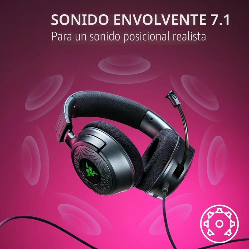 RAZER KRAKEN V4 X AURICULARES PARA JUEGOS USB-C Y TIPO A CON CABLE, COLOR - 4
