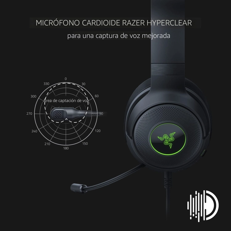 RAZER KRAKEN V3 X AURICULARES USB CON CABLE PARA JUEGOS, LIGEROS, COLOR - 4