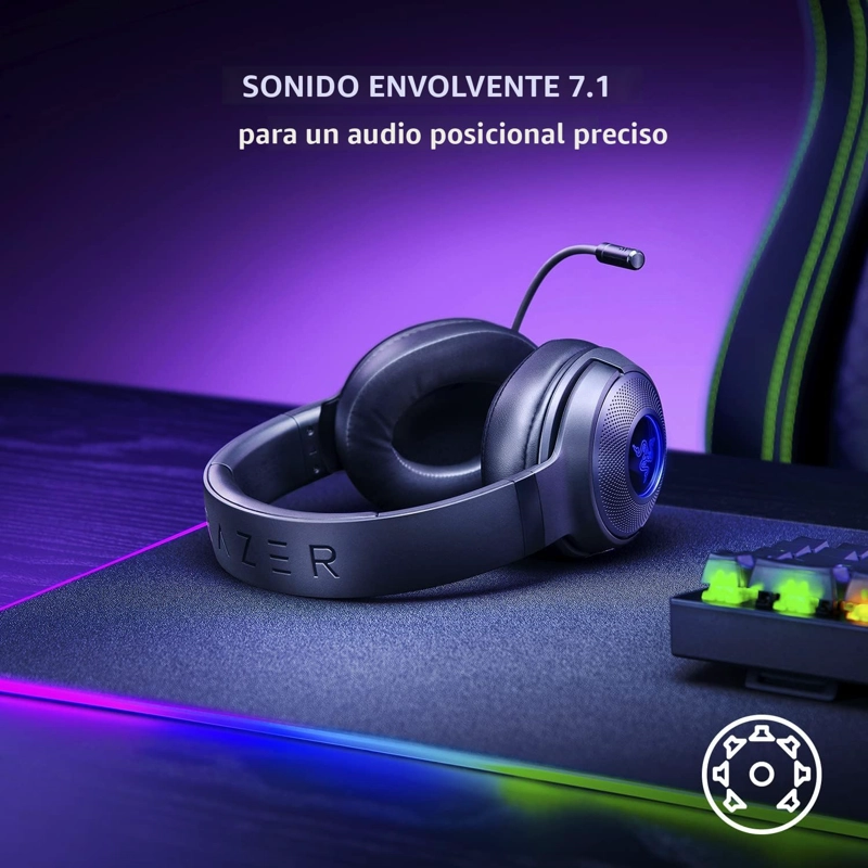 RAZER KRAKEN V3 X AURICULARES USB CON CABLE PARA JUEGOS, LIGEROS, COLOR - 6