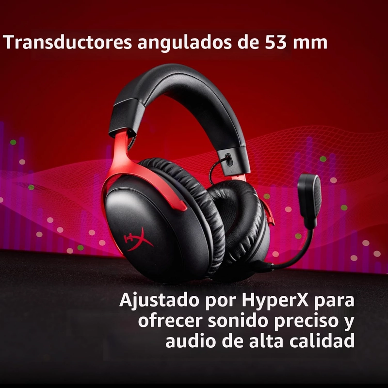 HYPERX CLOUD III S AURICULARES INALAMBRICOS PARA JUEGOS, 2.4GHZ, BLUETOOTH, VIDA DE BATERIA - 4