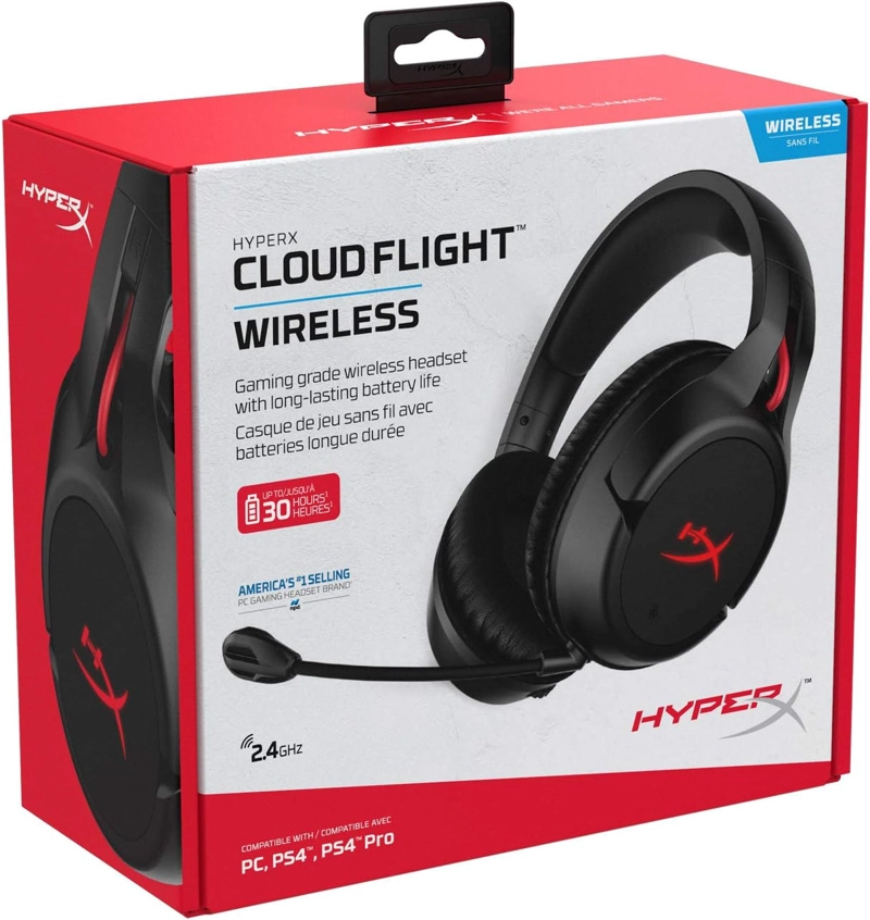 HYPERX CLOUD FLIGHT - AURICULARES INALAMBRICOS PARA JUEGOS, BATERIA DE LARGA DURACION DE HASTA 30 - 6