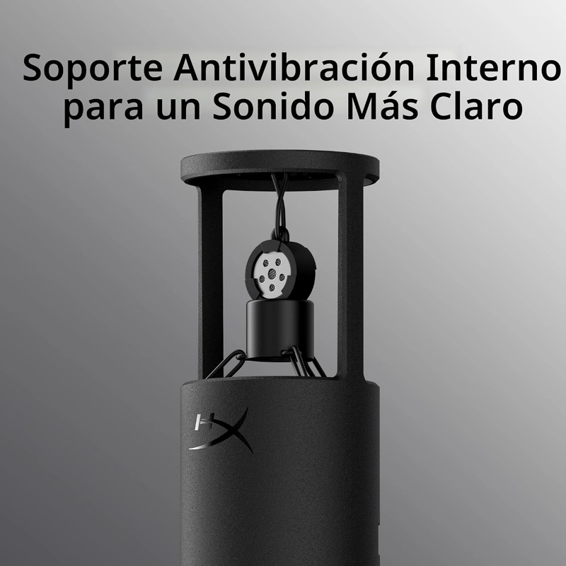 HYPERX SOLOCAST 2 - MICROFONO CONDENSADOR USB PARA JUEGOS PARA PC, USB-C A USB-A, FILTRO POP - 3
