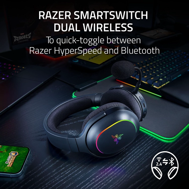 RAZER BARRACUDA X CHROMA AURICULARES INALAMBRICOS PARA JUEGOS, 2.4 GHZ - 2