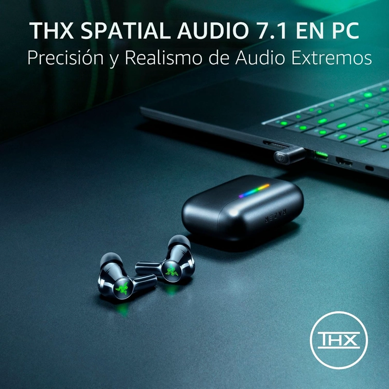 RAZER HAMMERHEAD V3 HYPERSPEED - AURICULARES INALAMBRICOS MULTIPLATAFORMA ANC PARA JUEGOS, 2.4 GHZ - 6