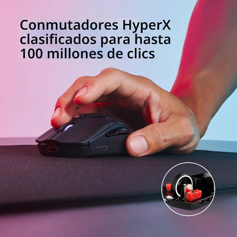 HYPERX PULSEFIRE HASTE 2 MINI - RATON INALAMBRICO PARA JUEGOS PARA PC COMPACTO Y LIGERO BLUETOOTH - 5