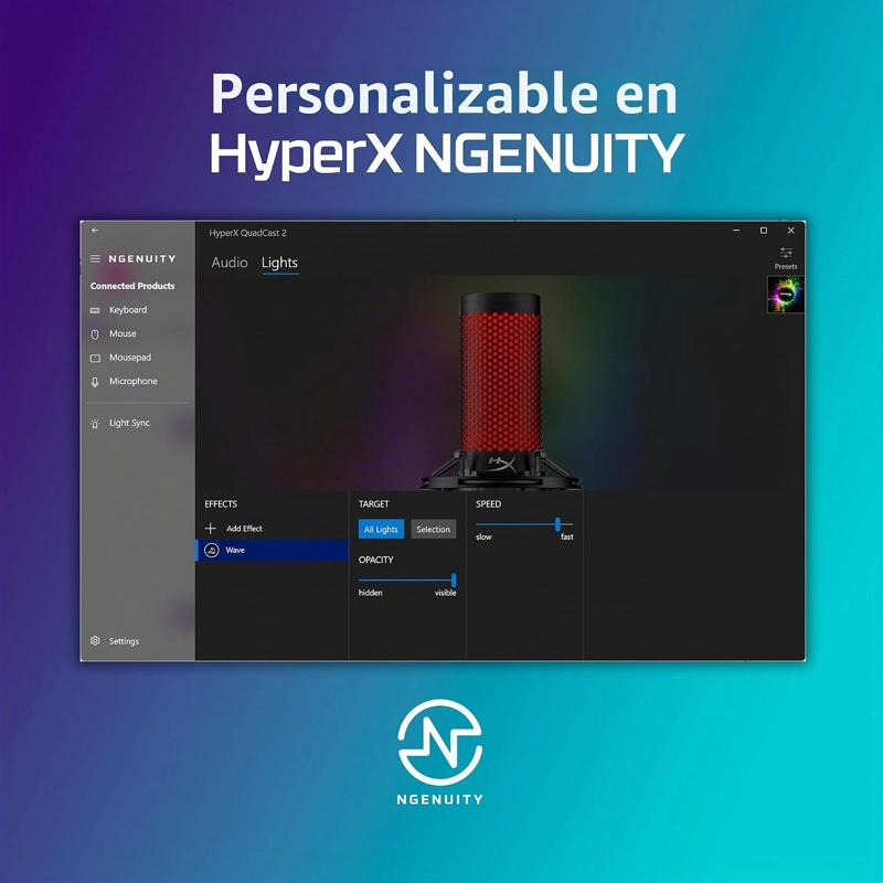 HYPERX QUADCAST 2 FROST - MICROFONO USB PARA JUEGOS, TRANSMISION Y PODCASTING, CON CONTROLES - 3