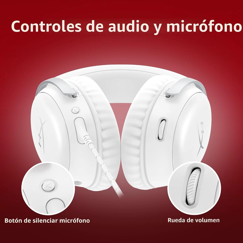 HYPERX CLOUD III WIRED PARA JUEGOS GAMER HEADSET, PC, PS5, XBOX SERIES X S, ANGLED 53MM DRIVERS, - 5