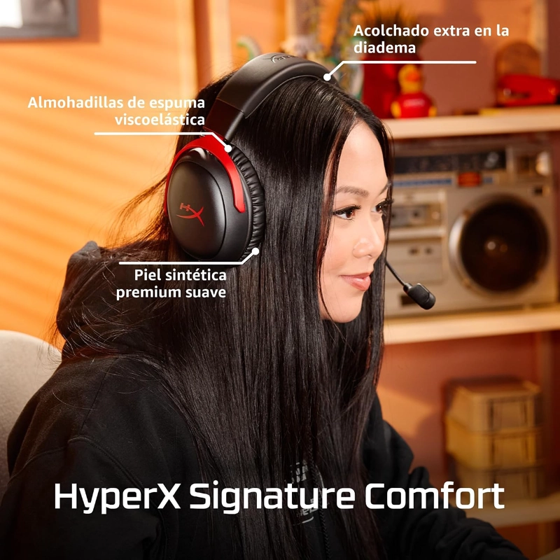 HYPERX CLOUD III S - AURICULARES INALAMBRICOS PARA JUEGOS MULTIPLATAFORMA, 2.4 GHZ, BLUETOOTH, - 5