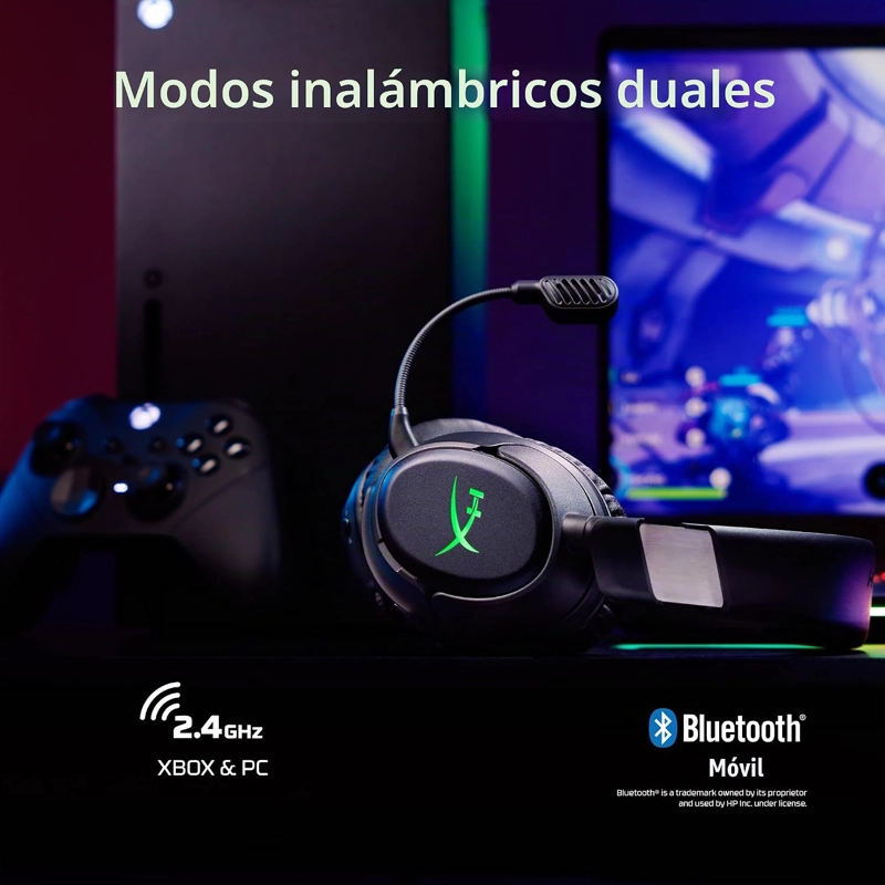 HYPERX CLOUDX FLIGHT 2 - INALAMBRICO PARA JUEGOS GAMER HEADSET BLACK - XBOX - 3