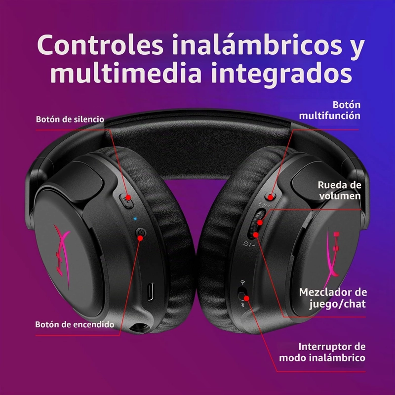 HYPERX CLOUDX FLIGHT 2 - INALAMBRICO PARA JUEGOS GAMER HEADSET BLACK - XBOX - 4