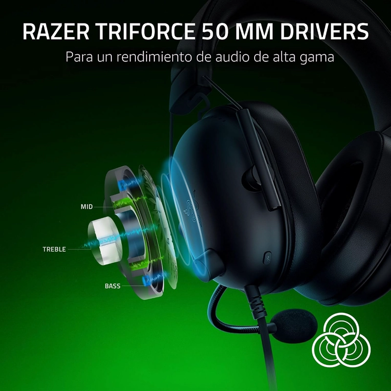RAZER BLACKSHARK V2 X AURICULARES PARA JUEGOS XBOX, CONECTOR DE AUDIO DE 0.138 IN, COLOR NEGRO - 2