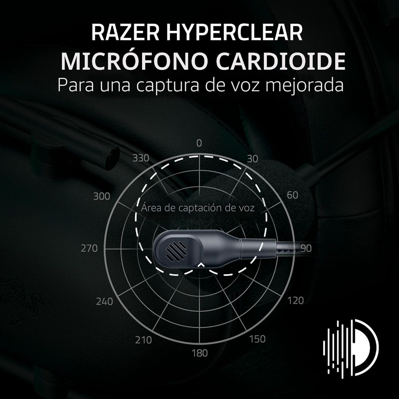 RAZER BLACKSHARK V2 X AURICULARES PARA JUEGOS XBOX, CONECTOR DE AUDIO DE 0.138 IN, COLOR NEGRO - 3