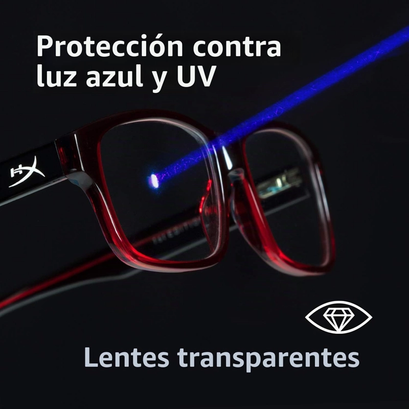 HYPERX SPECTRE REACT - GAFAS PARA JUEGOS, GAFAS DE BLOQUEO DE LUZ AZUL, PROTECCION UV, MONTURA - 5