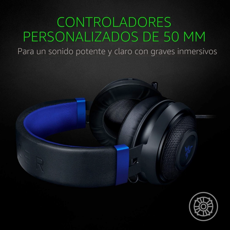 AURICULARES DE JUEGO RAZER KRAKEN: ESTRUCTURA DE ALUMINIO LIGERA, MICROFONO RETRACTIL - 2