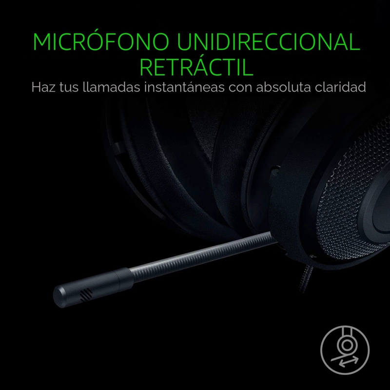 AURICULARES DE JUEGO RAZER KRAKEN: ESTRUCTURA DE ALUMINIO LIGERA, MICROFONO RETRACTIL - 3