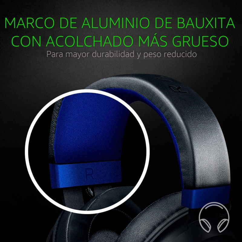 AURICULARES DE JUEGO RAZER KRAKEN: ESTRUCTURA DE ALUMINIO LIGERA, MICROFONO RETRACTIL - 5