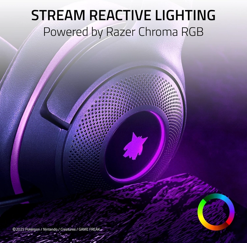 AURICULARES RAZER KRAKEN KITTY V2 USB CON CABLE: ESPINAS DE GENGAR - ILUMINACION REACTIVA AL - 3