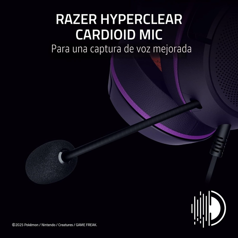 AURICULARES RAZER KRAKEN KITTY V2 USB CON CABLE: ESPINAS DE GENGAR - ILUMINACION REACTIVA AL - 5