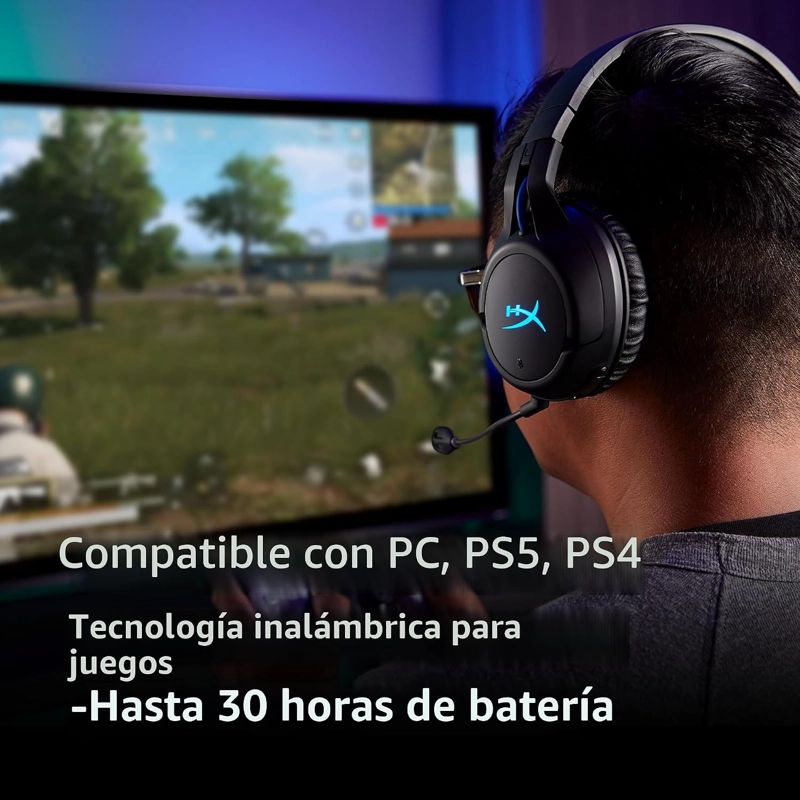 HYPERX CLOUD FLIGHT: AURICULARES INALAMBRICOS PARA JUEGOS PARA PS5 Y PS4, BATERIA DE HASTA 30 - 5
