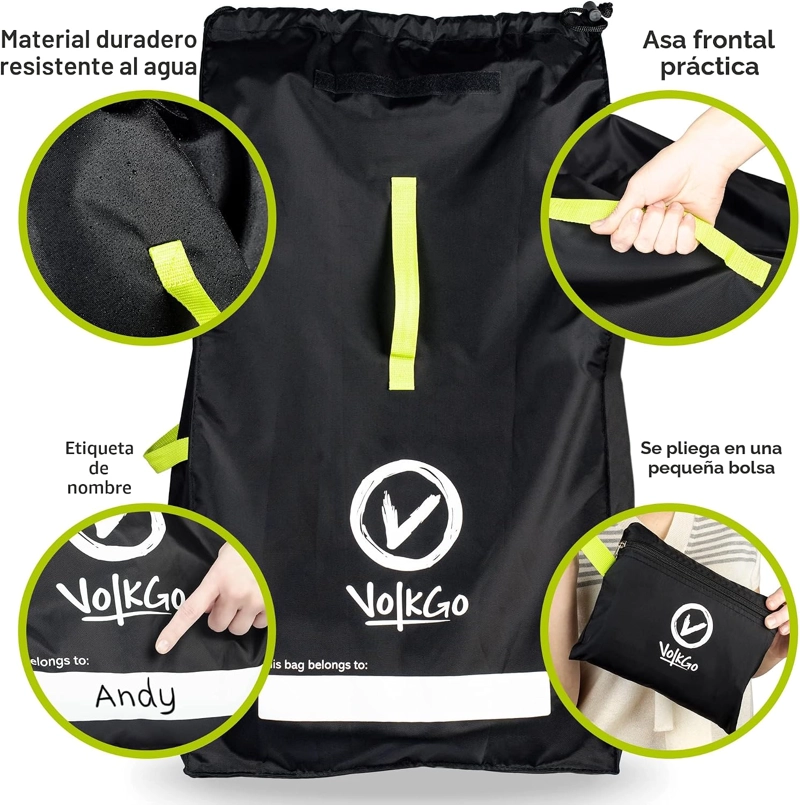 BOLSA DE VIAJE PARA ASIENTO DE COCHE PARA AVION CON CORREAS ACOLCHADAS DE MOCHILA PARA EL HOMBRO, - 5