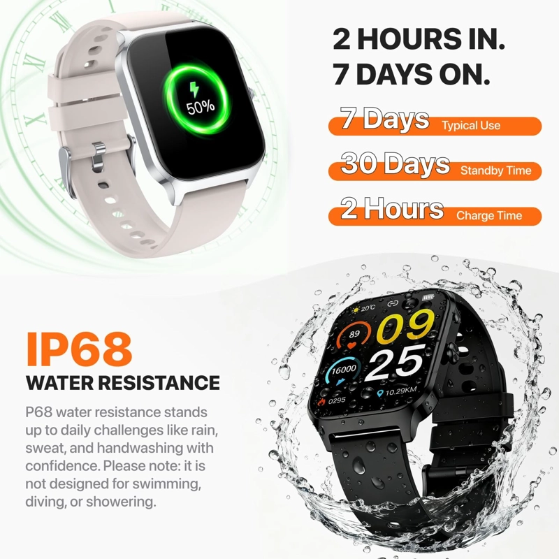 RELOJ INTELIGENTE PARA MUJERES Y HOMBRES, RESPONDER/HACER LLAMADAS 1.83 PULGADAS, HD, RASTREADOR - 5