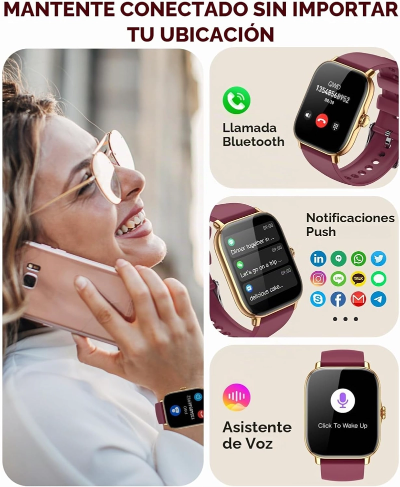 RELOJ INTELIGENTE PARA MUJERES Y HOMBRES, CONTADOR DE ACTIVIDAD, RELOJ INTELIGENTE 2025 IP68 - 2