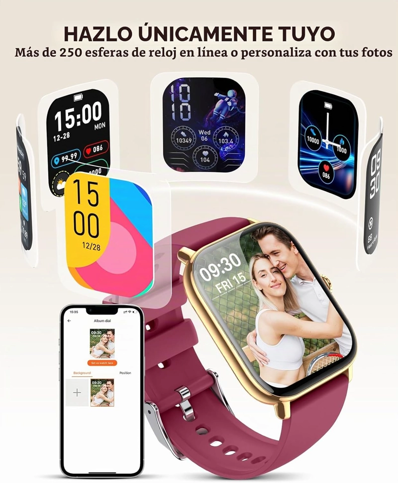 RELOJ INTELIGENTE PARA MUJERES Y HOMBRES, CONTADOR DE ACTIVIDAD, RELOJ INTELIGENTE 2025 IP68 - 5