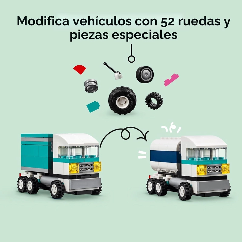 LEGO VEHICULOS CREATIVOS CLASICOS, KIT DE MAQUILLAJE DE CONSTRUCCION DE LADRILLOS COLORIDOS - 4
