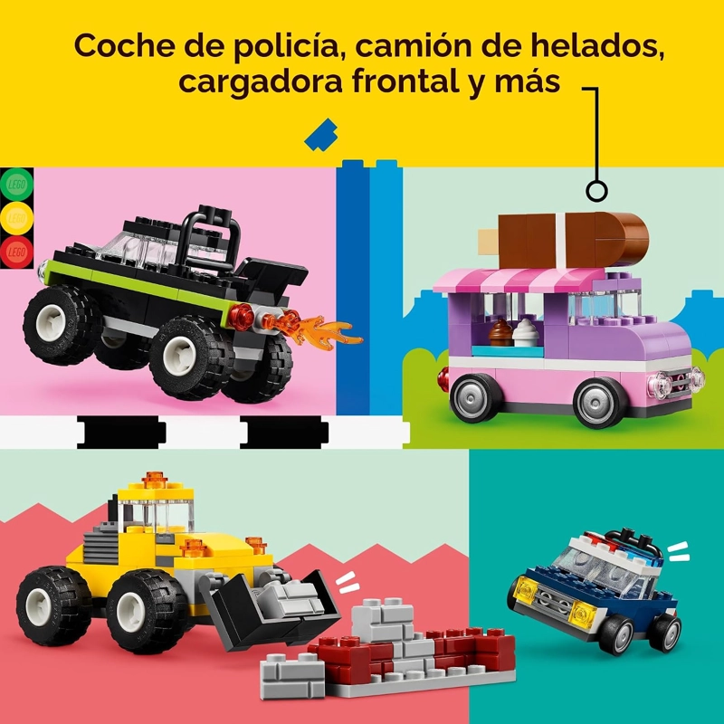 LEGO VEHICULOS CREATIVOS CLASICOS, KIT DE MAQUILLAJE DE CONSTRUCCION DE LADRILLOS COLORIDOS - 6