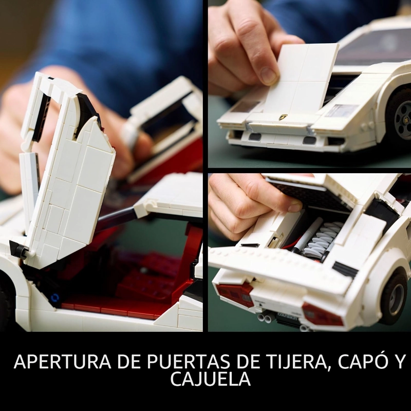 LEGO ICONS LAMBORGHINI COUNTACH 5000 QUATTROVALVOLE KIT DE MAQUILLAJE DE MODELO DE AUTO - JUEGO - 4