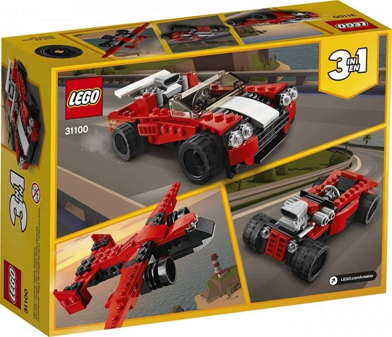 LEGO CREATOR - COCHE DEPORTIVO DE JUGUETE 31100, 3 EN 1 134 PIEZAS - 5