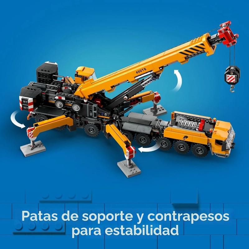 LEGO CITY GRUA DE CONSTRUCCION MOVIL AMARILLA - JUGUETES DE CONSTRUCCION PARA NIÑOS Y NIÑAS, EDADES - 6