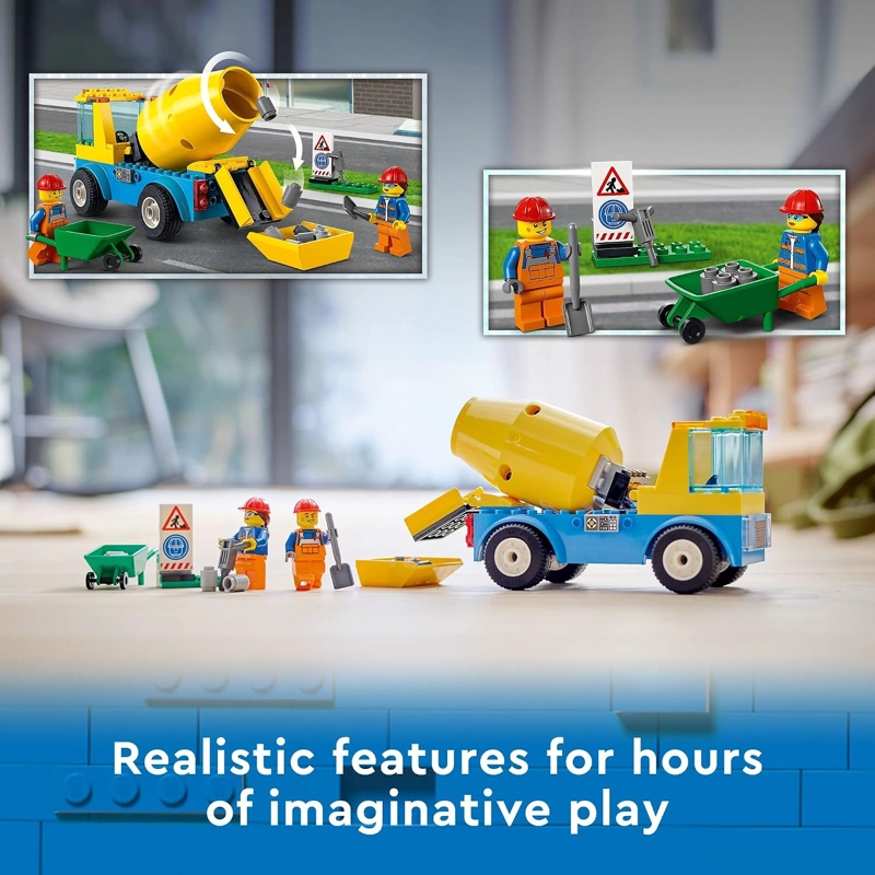 LEGO CITY GREAT VEHICLES 60325 - CAMION MEZCLADOR DE CEMENTO PARA NIÑOS EN EDAD PREESCOLAR, NIÑOS - 5