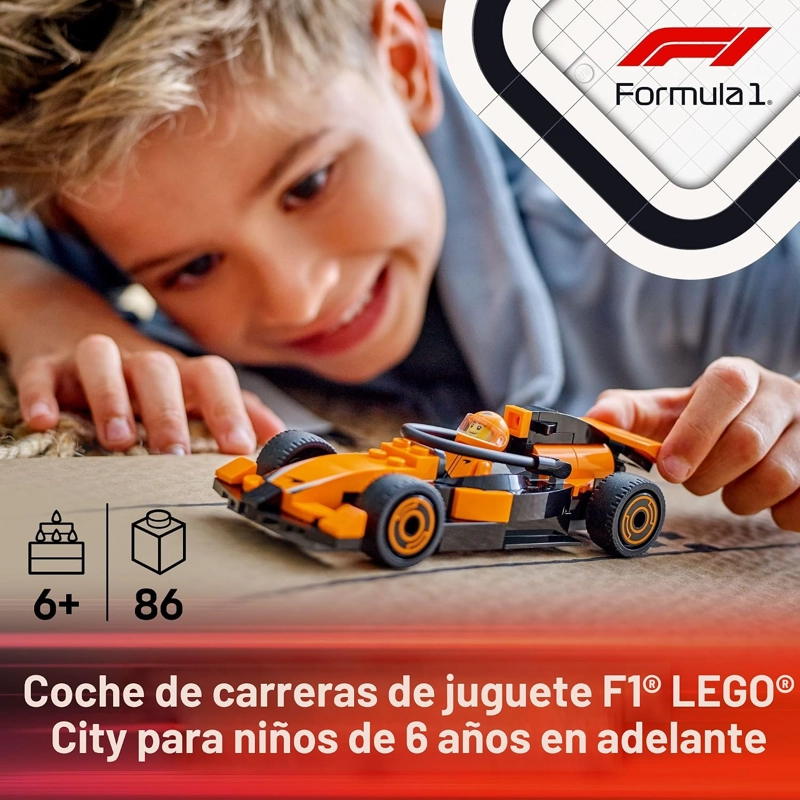LEGO CITY PILOTO DE F1 CON COCHE DE CARRERAS DE MCLAREN - KIT DE MAQUILLAJE DE CONSTRUCCION - 2