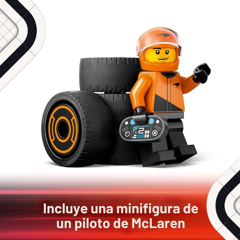 LEGO CITY PILOTO DE F1 CON COCHE DE CARRERAS DE MCLAREN - KIT DE MAQUILLAJE DE CONSTRUCCION - 4