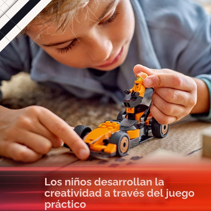 LEGO CITY PILOTO DE F1 CON COCHE DE CARRERAS DE MCLAREN - KIT DE MAQUILLAJE DE CONSTRUCCION - 5