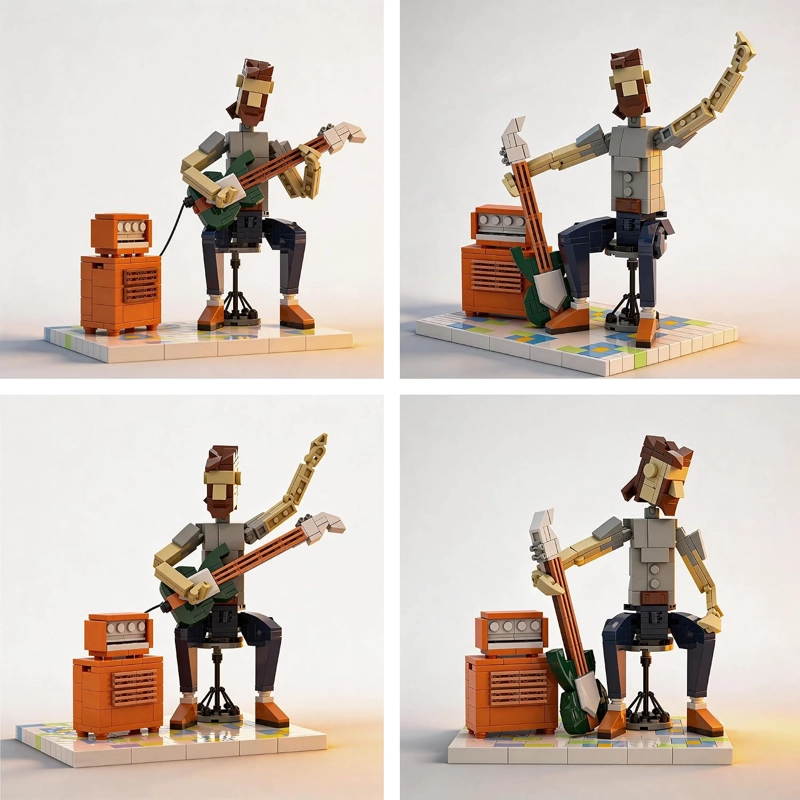 ROCK GUITARIST BUILDING KIT DE MAQUILLAJE SET MODELO CON SOULFUL PERFORMANCE 323PCS STAGE ART - 3