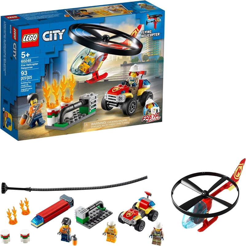 LEGO CITY FIRE HELICOPTER RESPONSE 60248 JUGUETE DE BOMBERO, DIVERTIDO JUEGO DE CONSTRUCCION - 1