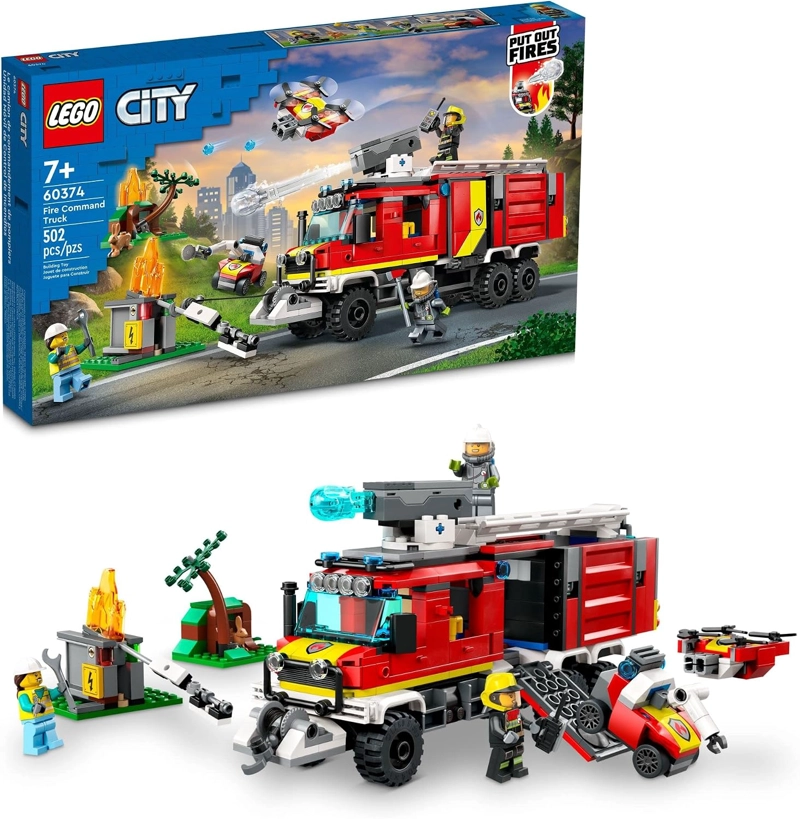 KIT DE MAQUILLAJE SET DE CONSTRUCCION DE CAMION DE MANDO DE BOMBEROS DE LEGO CITY - JUEGO DE CAMION - 1