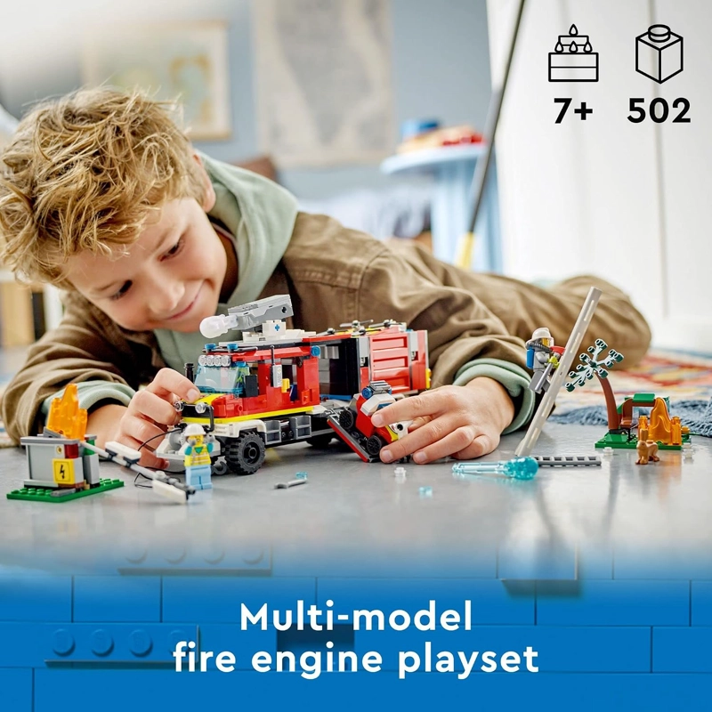 KIT DE MAQUILLAJE SET DE CONSTRUCCION DE CAMION DE MANDO DE BOMBEROS DE LEGO CITY - JUEGO DE CAMION - 3