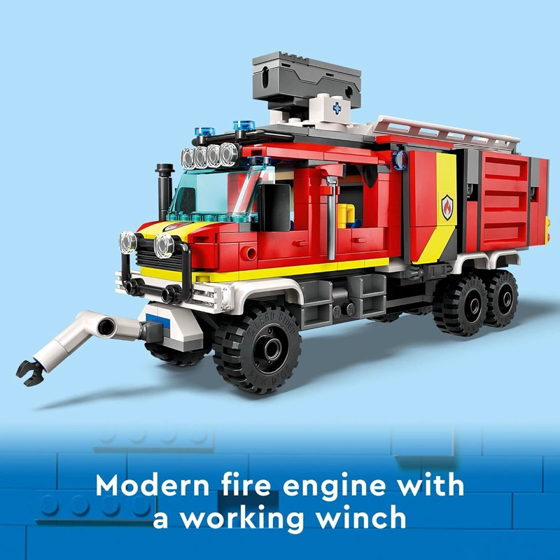 KIT DE MAQUILLAJE SET DE CONSTRUCCION DE CAMION DE MANDO DE BOMBEROS DE LEGO CITY - JUEGO DE CAMION - 4