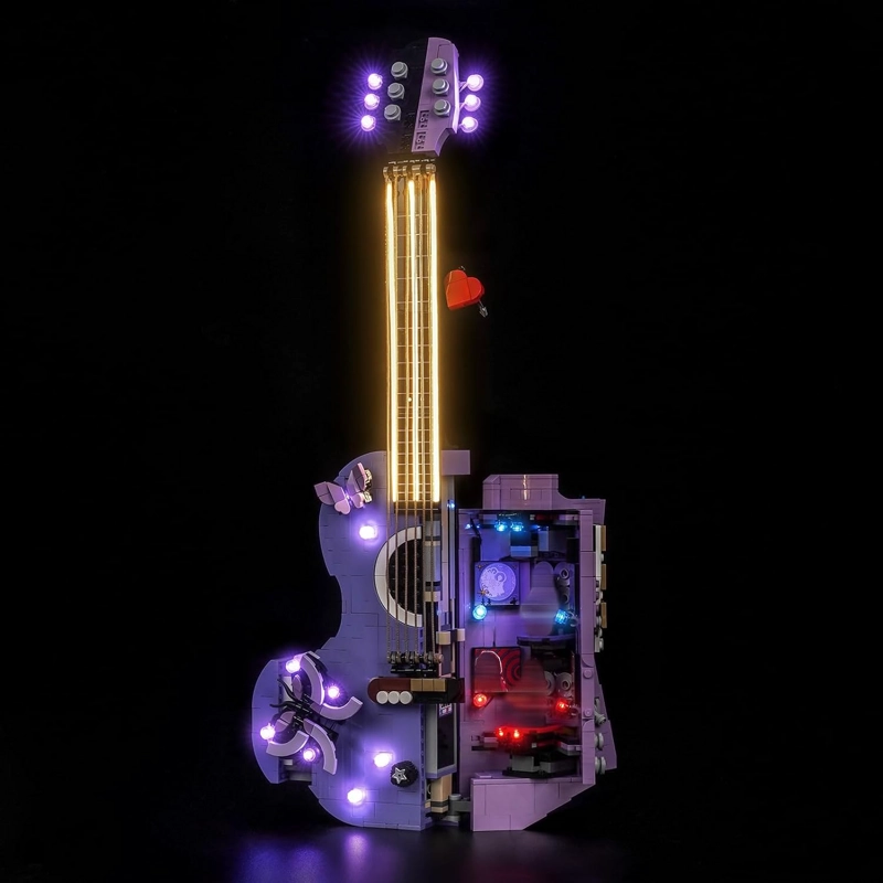 LOCOLEE KIT DE MAQUILLAJE DE LUCES COMPATIBLE CON LA GUITARRA DUAL LEGO OLIVIA RODRIGO - 1