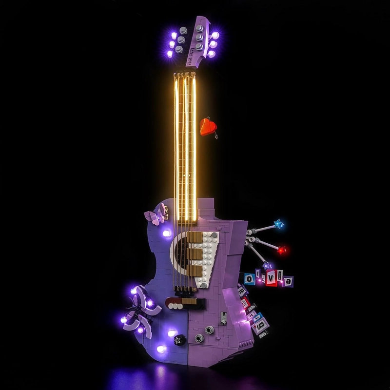 LOCOLEE KIT DE MAQUILLAJE DE LUCES COMPATIBLE CON LA GUITARRA DUAL LEGO OLIVIA RODRIGO - 3
