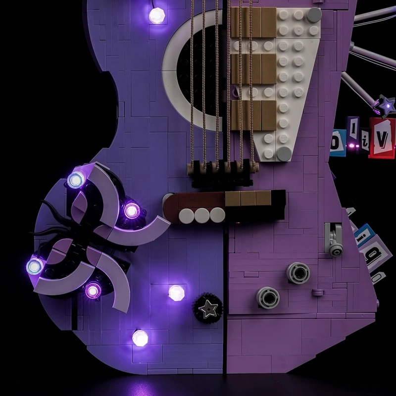 LOCOLEE KIT DE MAQUILLAJE DE LUCES COMPATIBLE CON LA GUITARRA DUAL LEGO OLIVIA RODRIGO - 6