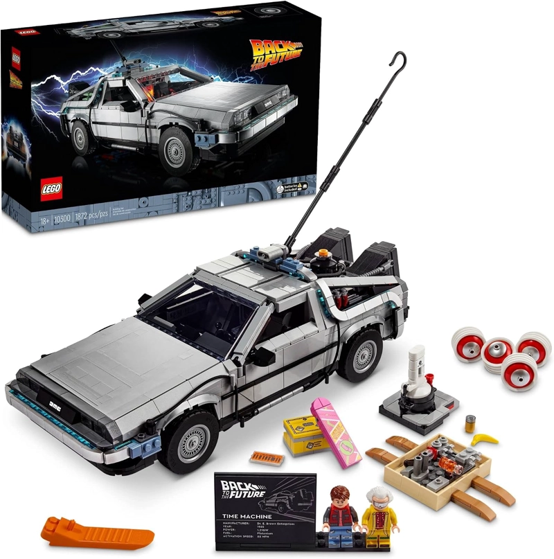 LEGO ICONS MAQUINA DEL TIEMPO DE REGRESO AL FUTURO 10300, KIT DE MAQUILLAJE DE CONSTRUCCION DE AUTO - 1