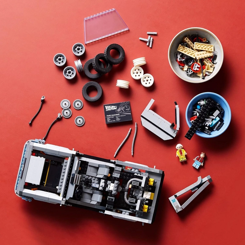 LEGO ICONS MAQUINA DEL TIEMPO DE REGRESO AL FUTURO 10300, KIT DE MAQUILLAJE DE CONSTRUCCION DE AUTO - 3