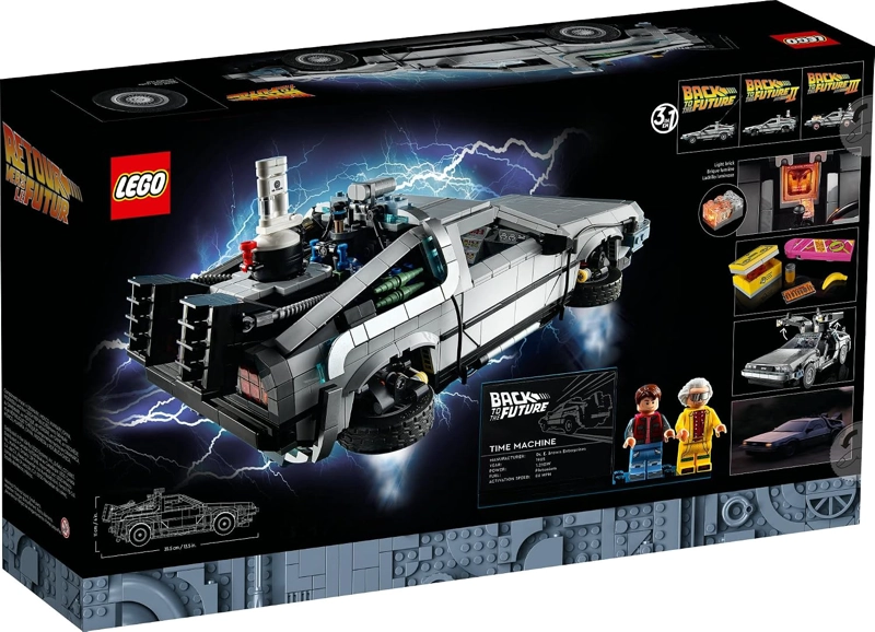 LEGO ICONS MAQUINA DEL TIEMPO DE REGRESO AL FUTURO 10300, KIT DE MAQUILLAJE DE CONSTRUCCION DE AUTO - 6