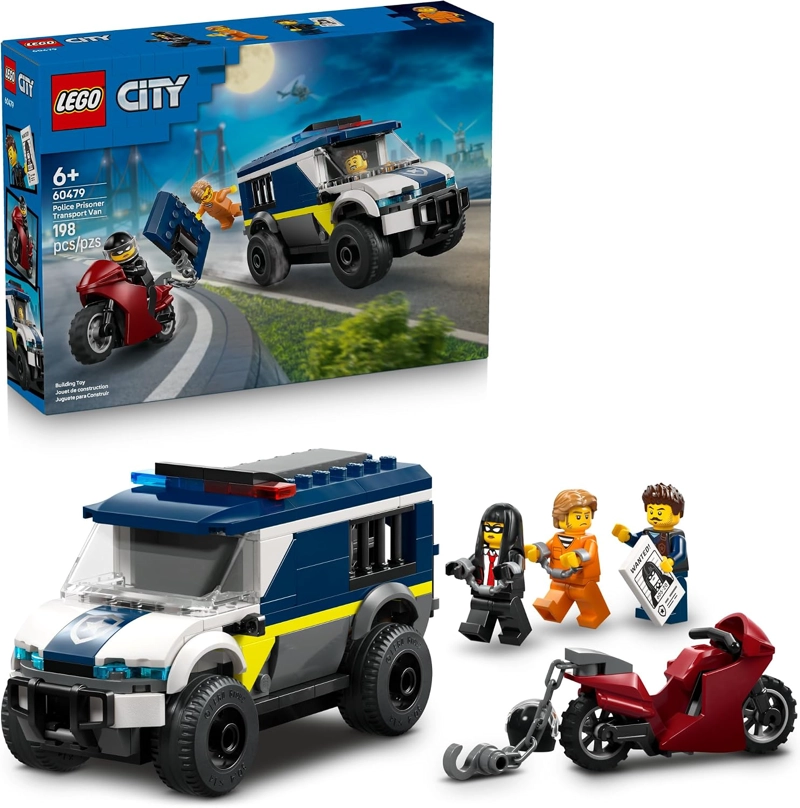 LEGO VAN DE TRANSPORTE DE PRISIONEROS DE POLICIA DE LA CIUDAD, JUGUETE DE POLICIA PARA NIÑOS, NIÑOS - 1